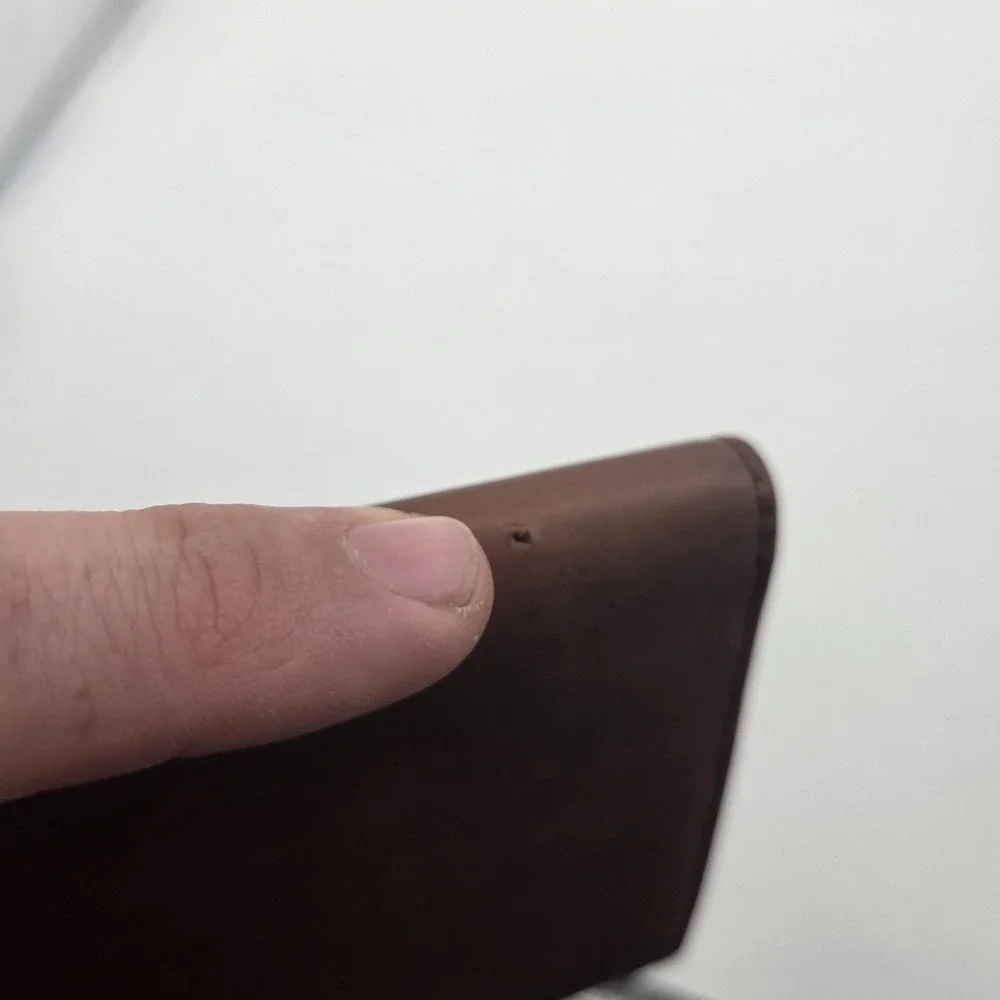 Vintage Indian Motorcycle Brown Leather Long Billfold Wallet Embossed Logo